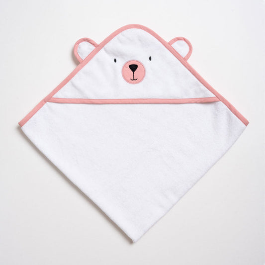 Aariro Hooded Baby Bath Towel-100% Organic Cotton-Pink