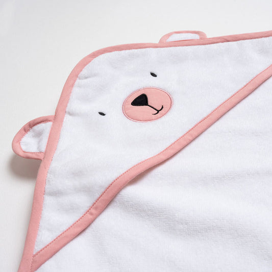 Aariro Hooded Baby Bath Towel-100% Organic Cotton-Pink