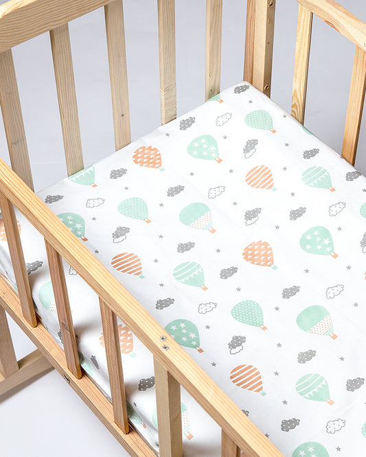 Aariro Silk Cotton Baby Bedding Set-Fly High-White & Grey-For Infants