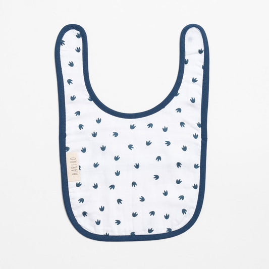 Aariro Organic Cotton Classic Muslin Bib-Multi Layered & Reversible-Little Dino-For Infants