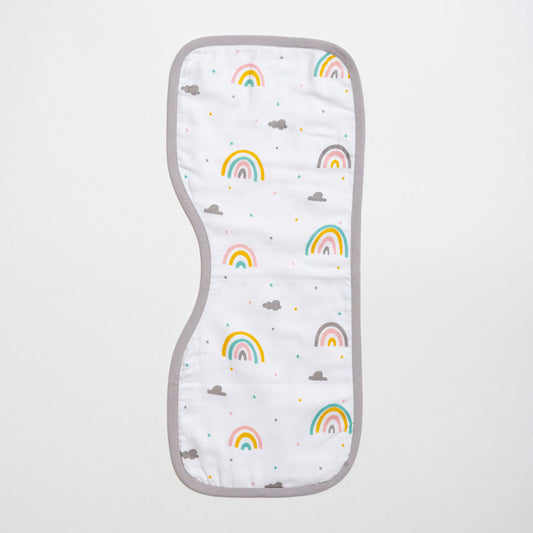 Aariro Organic Cotton Burp Cloth-Multi Layered & Reversible-Follow The Rainbow-For Infants