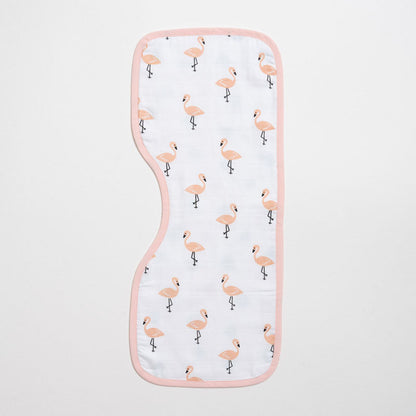 Aariro Organic Cotton Burp Cloth-Multi Layered & Reversible-Tropical Flamingo-For Infants