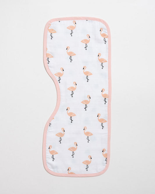 Aariro Organic Cotton Burp Cloth-Multi Layered & Reversible-Tropical Flamingo-For Infants