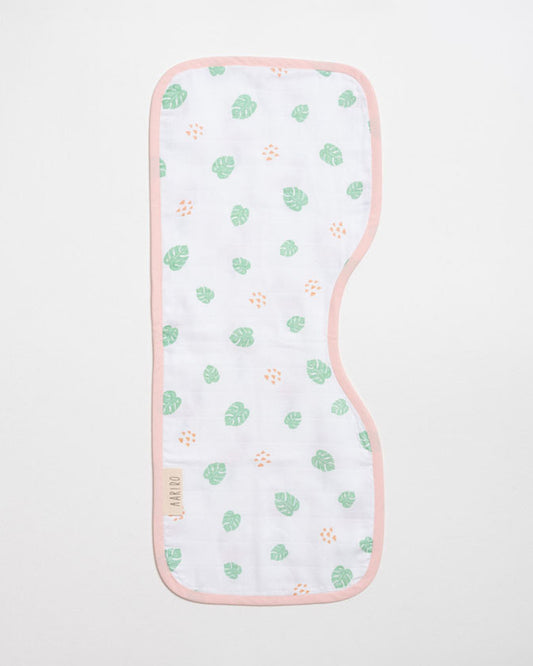 Aariro Organic Cotton Burp Cloth-Multi Layered & Reversible-Tropical Flamingo-For Infants