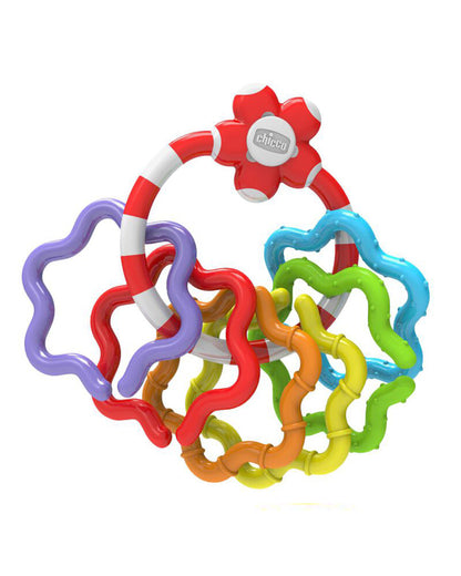 Chicco Play & Grow Set Rattle Toy-Easy to Grip-Bright Engaging Colors-Pack of 5-Gift For Baby Shower & Baby Birthday