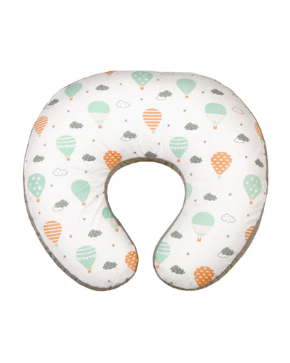 Aariro Organic Cotton Nursing Pillow-100% Cotton Cover-Hot Air Balloon-For Nursing