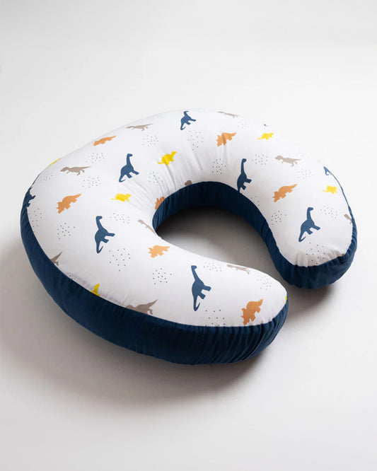 Aariro Organic Cotton Nursing Pillow-100% Cotton Cover-Little Dino-For Nursing