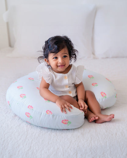 Aariro Organic Cotton Nursing Pillow-100% Cotton Cover-Follow The Rainbow-For Nursing