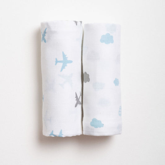 Aariro Muslin Swaddle-Dream Big-Pack of 2-Organic Cotton-Infant Wraps