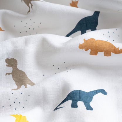 Aariro Muslin Swaddle-Little Dino-Pack of 2-Organic Cotton-Infant Wraps