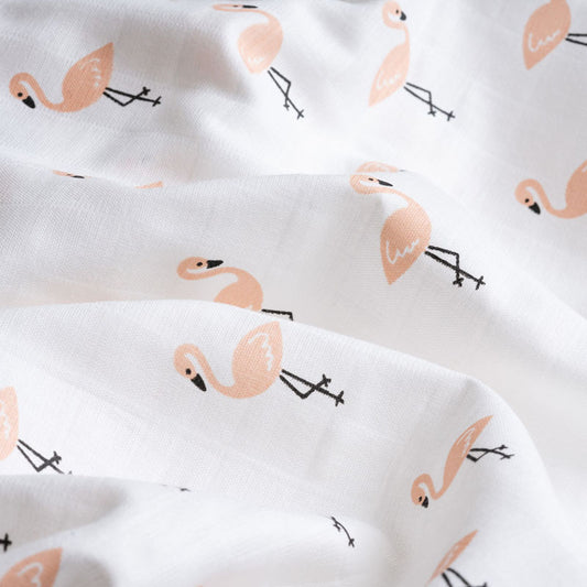 Aariro Muslin Swaddle-Tropical Flamingo-Pack of 2-Organic Cotton-Infant Wraps