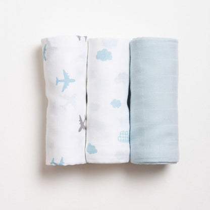 Aariro Muslin Swaddle-Dream Big-Pack of 3-Organic Cotton-Infant Wraps