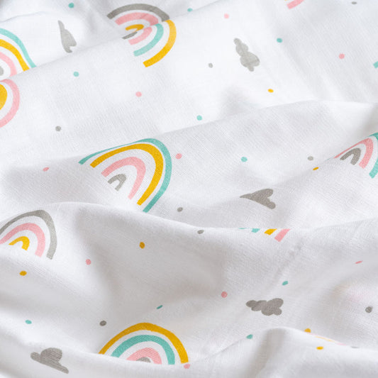 Aariro Organic Cotton Swaddle-Rainbow-Pack of 1-Infant Wraps