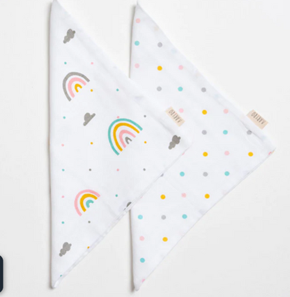 Aariro Organic Cotton Muslin Washcloth-Multi Layered-Follow The Rainbow-For Infants