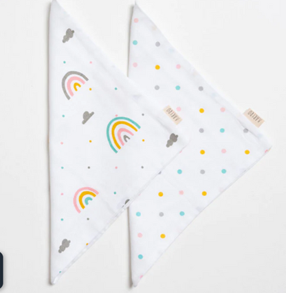 Aariro Organic Cotton Muslin Burp Cloth & Wash Cloths Combo Set-Follow The Rainbow-For Infants