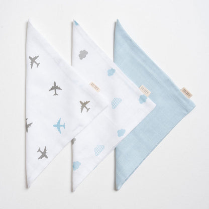 Aariro Organic Cotton Muslin Burp Cloth & Wash Cloths Combo Set-Dream Big-For Infants