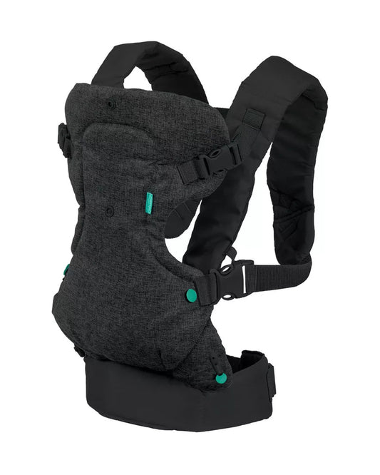 Infantino Flip 4-in-1 Convertible Baby Carrier-With 4 Carrying Positions-Head Support For Extra Comfort-Adjustable Waist Belt-For 0 to 3Y ( 3.5 to 14 Kg)-Black Denim