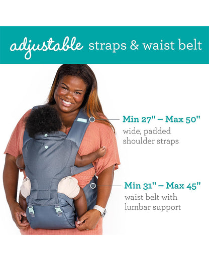 Infantino Hip Rider Plus 5-in-1 Hip Seat Carrier-Adjustable Straps & Waist Belts-Grey