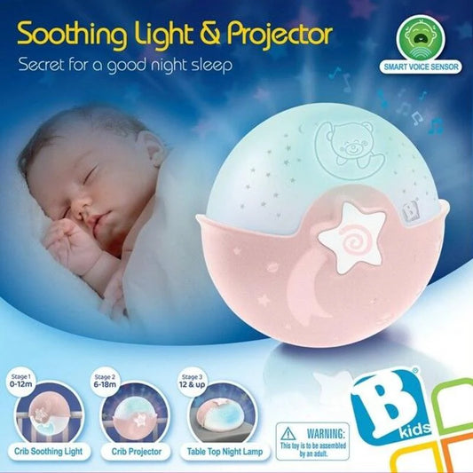 Infantino Watch Over Me Soothing Night Light, Projector & Bed Side Lamp-For a Calm Sleep-Pink-0M+