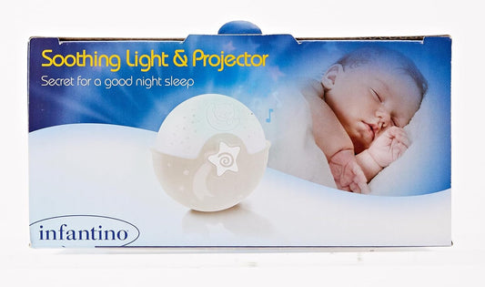 Infantino Watch Over Me Soothing Night Light, Projector & Bed Side Lamp-For a Calm Sleep-Grey-0M+