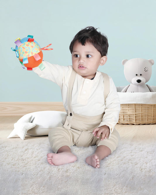 nuluv Activity Ball with Mirror & Rattle Soft Toy-Plush Cuddly Toy For Newborn