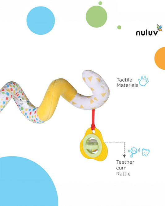 nuluv Fruits Spiral Rattle Toy-Wraps Around Stroller-With 3 Attachments-For Infants