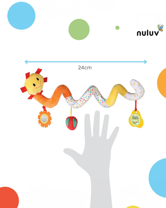 nuluv Fruits Spiral Rattle Toy-Wraps Around Stroller-With 3 Attachments-For Infants