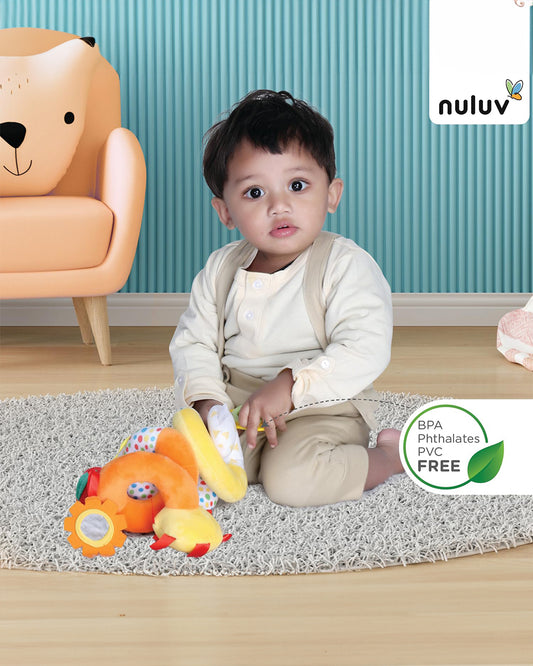 nuluv Fruits Spiral Rattle Toy-Wraps Around Stroller-With 3 Attachments-For Infants