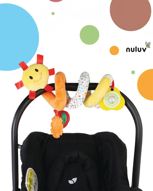nuluv Fruits Spiral Rattle Toy-Wraps Around Stroller-With 3 Attachments-For Infants