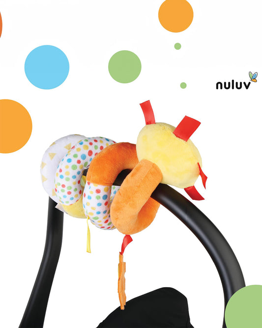 nuluv Fruits Spiral Rattle Toy-Wraps Around Stroller-With 3 Attachments-For Infants