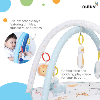 nuluv Jungle Playgym with 5 Hanging Toys-Promotes Awareness and Motor Skills-Removable Gym Arms-Indoor Toy-0M+