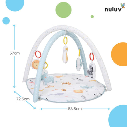 nuluv Jungle Playgym with 5 Hanging Toys-Promotes Awareness and Motor Skills-Removable Gym Arms-Indoor Toy-0M+