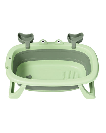 Polka Tots Splish Splash Foldable Baby Bath Tub-With Temperature Indicator-0 to 24M-Green