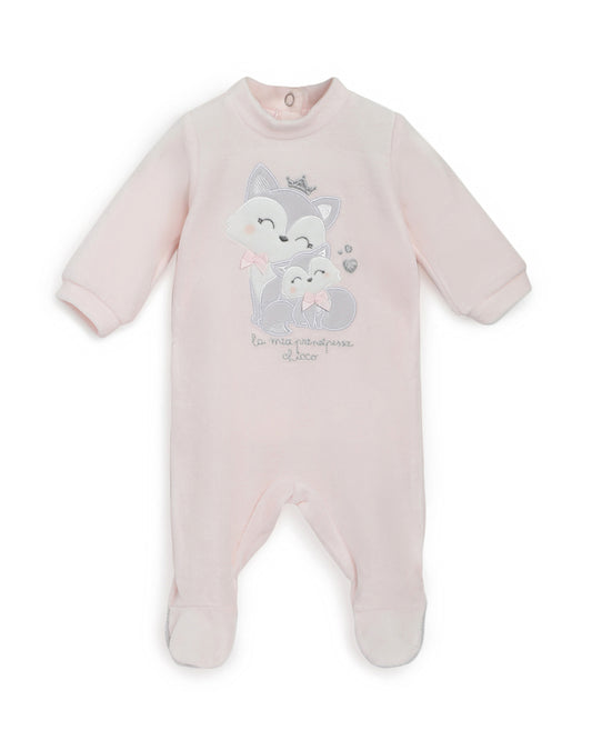 Chicco Baby Pink Winter Wear Babysuit-Onesie-Animal Print-Cotton-For Infants