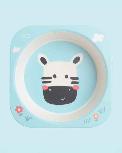 Polka Tots Eco-Friendly Bamboo Fiber Meal Set-Zebra-Set of 5-For Feeding Infants