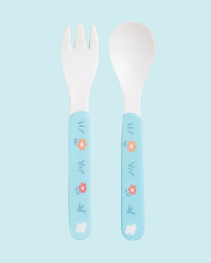 Polka Tots Eco-Friendly Bamboo Fiber Meal Set-Zebra-Set of 5-For Feeding Infants