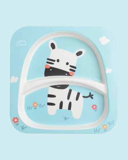 Polka Tots Eco-Friendly Bamboo Fiber Meal Set-Zebra-Set of 5-For Feeding Infants