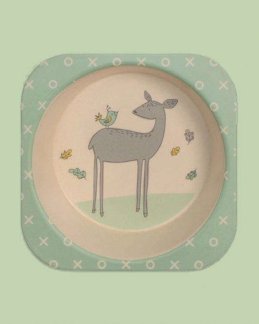 Polka Tots Eco-Friendly Bamboo Fiber Meal Set-Deer-Set of 5-For Feeding Infants