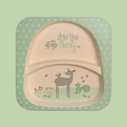 Polka Tots Eco-Friendly Bamboo Fiber Meal Set-Deer-Set of 5-For Feeding Infants