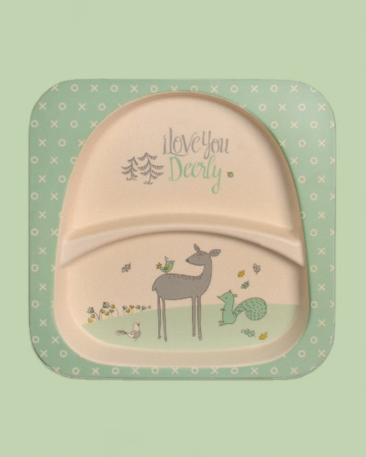 Polka Tots Eco-Friendly Bamboo Fiber Meal Set-Deer-Set of 5-For Feeding Infants