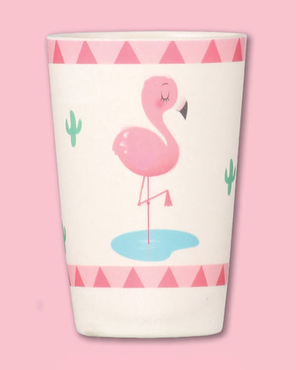 Polka Tots Eco-Friendly Bamboo Fiber Meal Set-Flamingo-Set of 5-For Feeding Infants