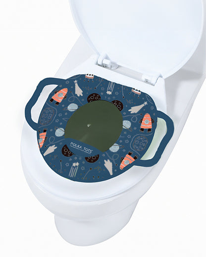 Polka Tots Hop Pop Potty Seat-With Soft Cushioning & Side Handles-Blue-9M+