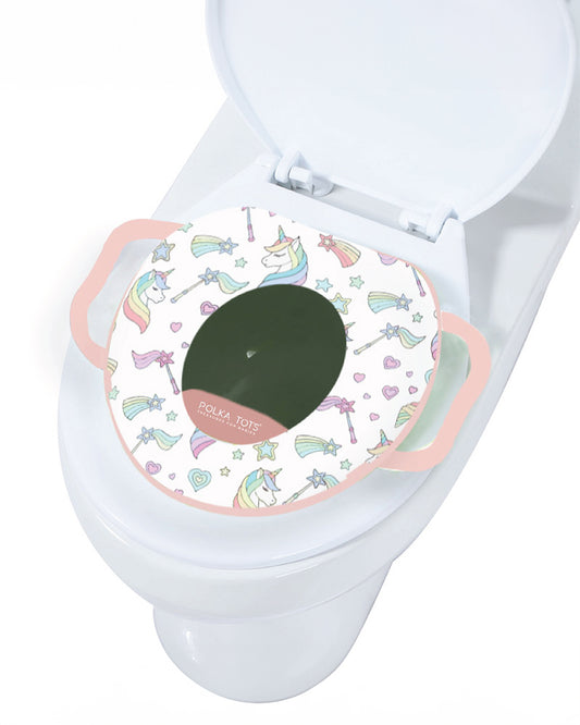 Polka Tots Hop Pop Potty Seat-With Soft Cushioning & Side Handles-Pink-9M+