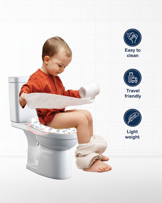 Polka Tots Hop Pop Potty Seat-With Soft Cushioning & Side Handles-Pink-9M+