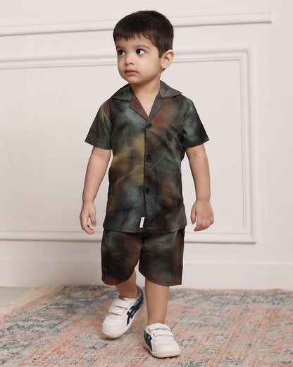 Polka Tots Black Coord Set-Cotton-Tie Dye-For Infants