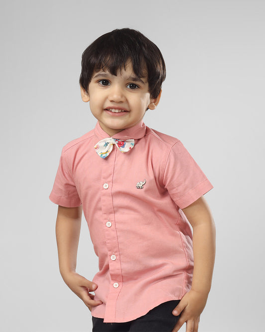 Polka Tots Pink Shirt-Cotton-For Infants