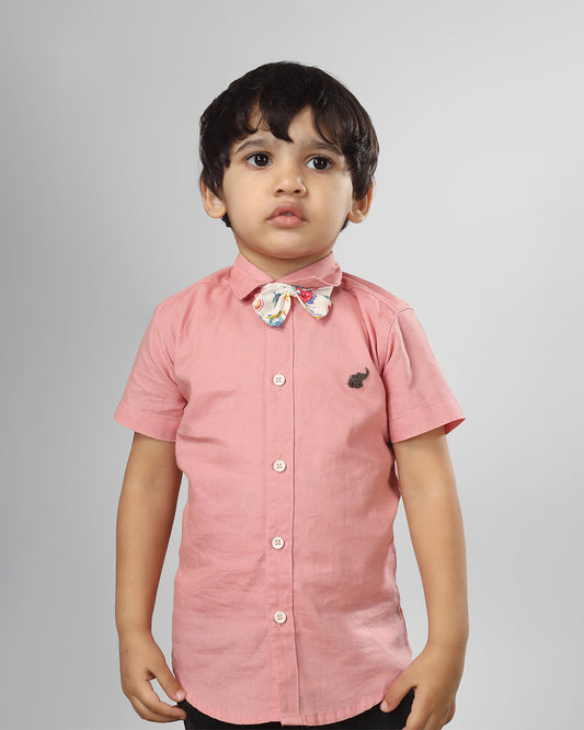 Polka Tots Pink Shirt-Cotton-For Infants