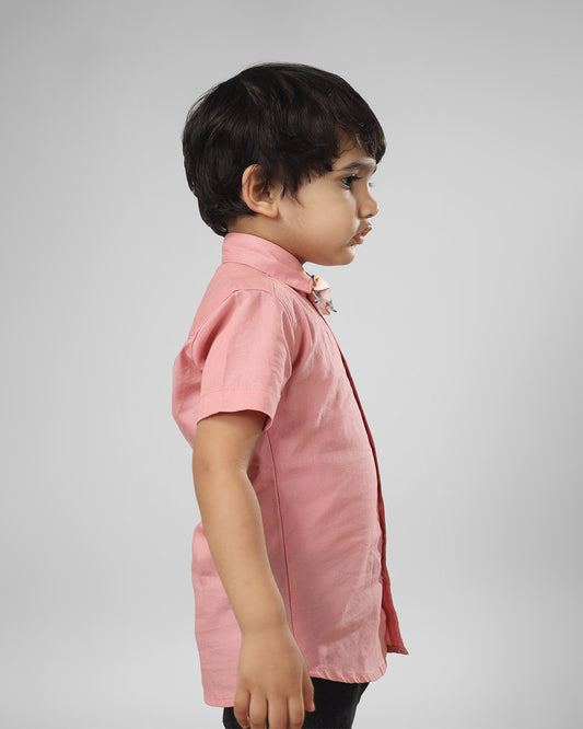 Polka Tots Pink Shirt-Cotton-For Infants