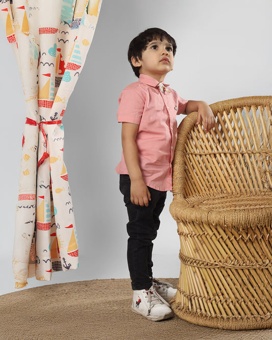 Polka Tots Pink Shirt-Cotton-For Infants