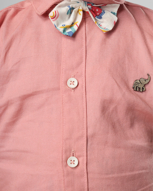 Polka Tots Pink Shirt-Cotton-For Infants